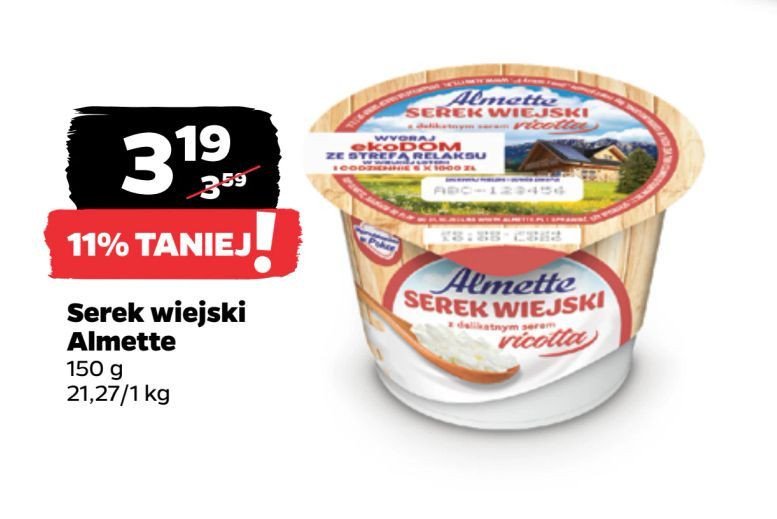 Serek wiejski z serem ricotta Hochland almette promocja