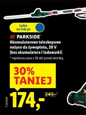Akumulatorowe teleskopowe nożyce do żywopłotu 20 V  promocja w Lidl