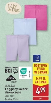 Legginsy kolarki dziewczęce Lily & dan promocja