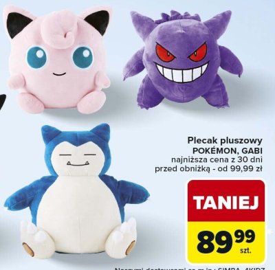 Plecak pluszowy POKÉMON, GABI promocja w Carrefour