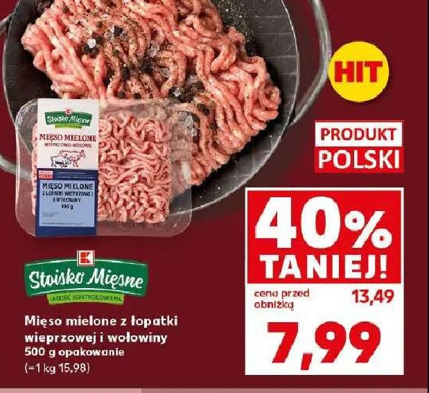 Mięso mielone z łopatki wieprzowej i wołowiny Stoisko mięsne promocja