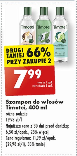 Szampon nawilżający aloes i kokos Timotei promocja