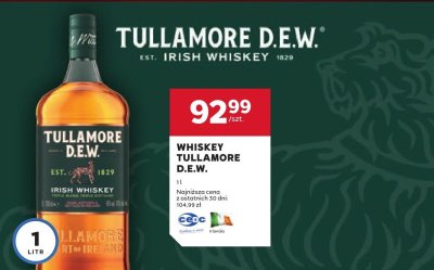 Whiskey Tullamore D.E.W. 1 l promocja w Stokrotka