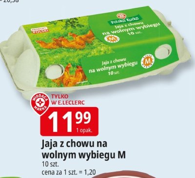 Jaja z chowu na wolnym wybiegu M promocja w Leclerc