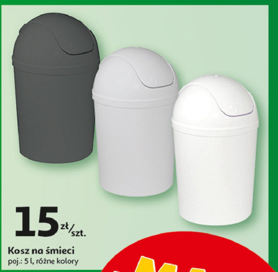 Kosz na śmieci 5 l promocja w Auchan