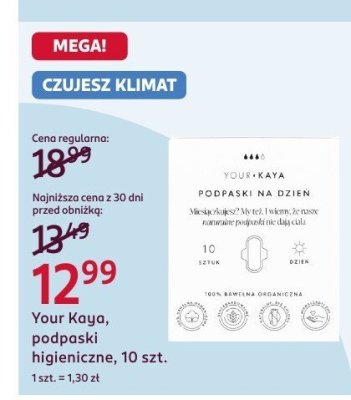 Podpaski higieniczne Your Kaya, 10 szt. promocja w Rossmann