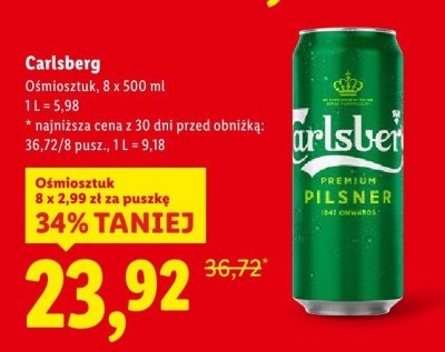 Piwo Carlsberg promocja w Lidl