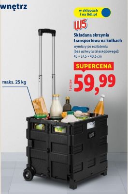Składana skrzynia transportowa na kółkach W5 promocja w Lidl