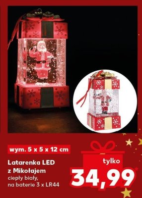 Latarnia LED z Mikołajem ciepły biały  promocja w Kaufland