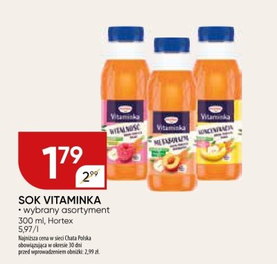 Sok Vitaminka wybrany asortyment Hortex promocja w Chata Polska