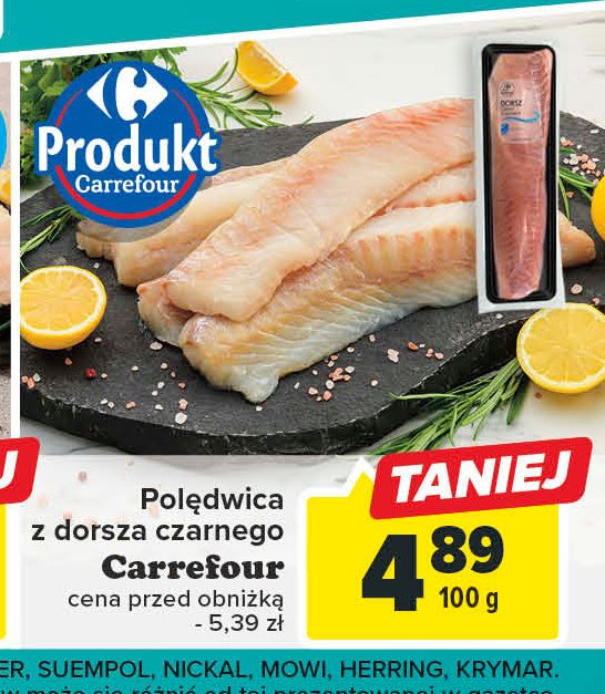 Polędwica z dorsza czarnego Carrefour targ świeżości promocja