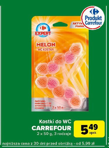 Kostka do spłuczki melon Carrefour expert promocja