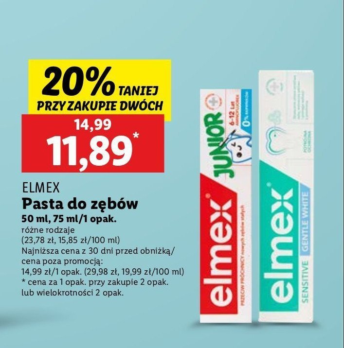 Pasta do zębów gentle whitening Elmex sensitive professional promocja