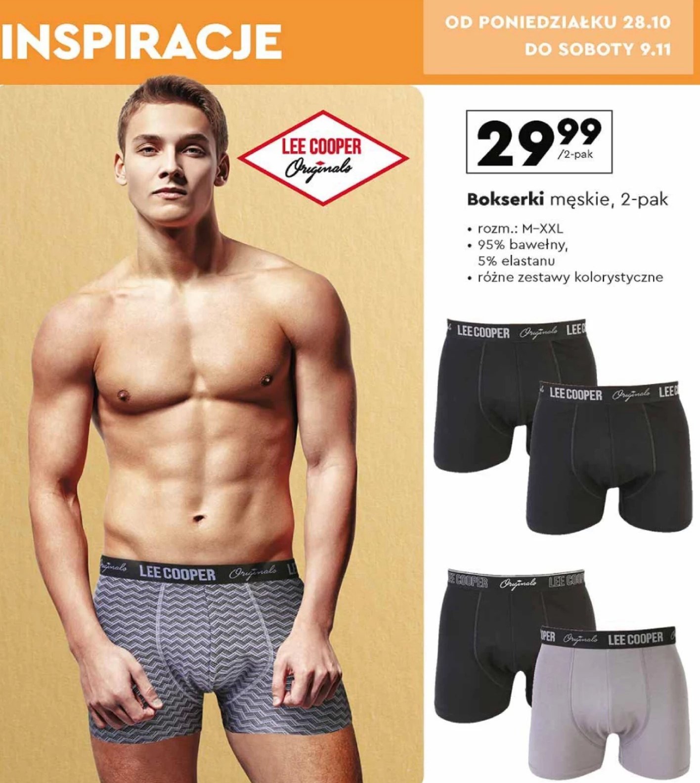 Bokserki męskie m-xxl Lee cooper promocja