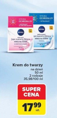 Krem do twarzy NIVEA na dzień 50ml 2 rodzaje promocja w Carrefour