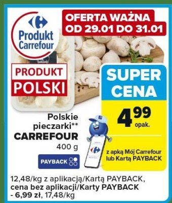 Polskie pieczarki Carrefour 400g promocja w Carrefour Express
