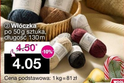 Włóczka po 50 g sztuka, długość 130 m promocja w Woolworth