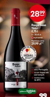 Wino Raspa Saias Tinto wytrawne czerwone 0,75l promocja w Żabka
