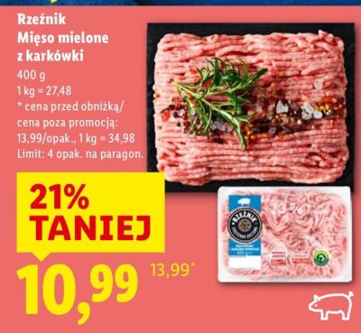 Mięso mielone z karkówki Rzeźnik promocja w Lidl