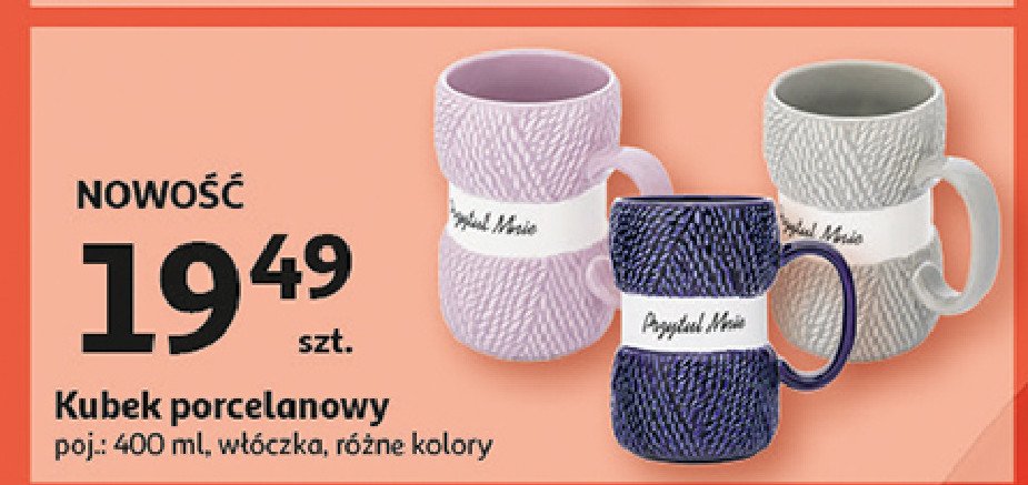 Kubek porcelanowy włóczka 400 ml promocja w Auchan