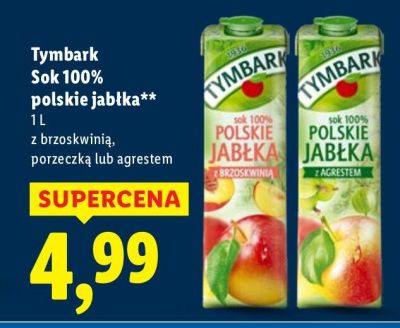 Sok 100% polskie jabłka z porzeczką promocja w Lidl