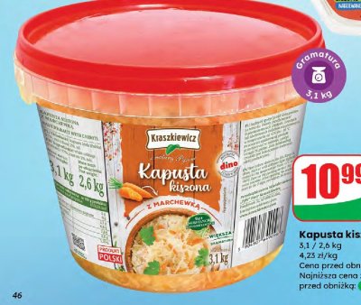 Kapusta kiszona  promocja w Dino