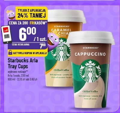 Starbucks Arla Tray Cups różne rodzaje (Caramel Macchiato, Cappuccino) promocja w POLOmarket