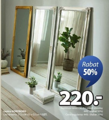 Lustro NORDBORG lita drewno promocja w Jysk