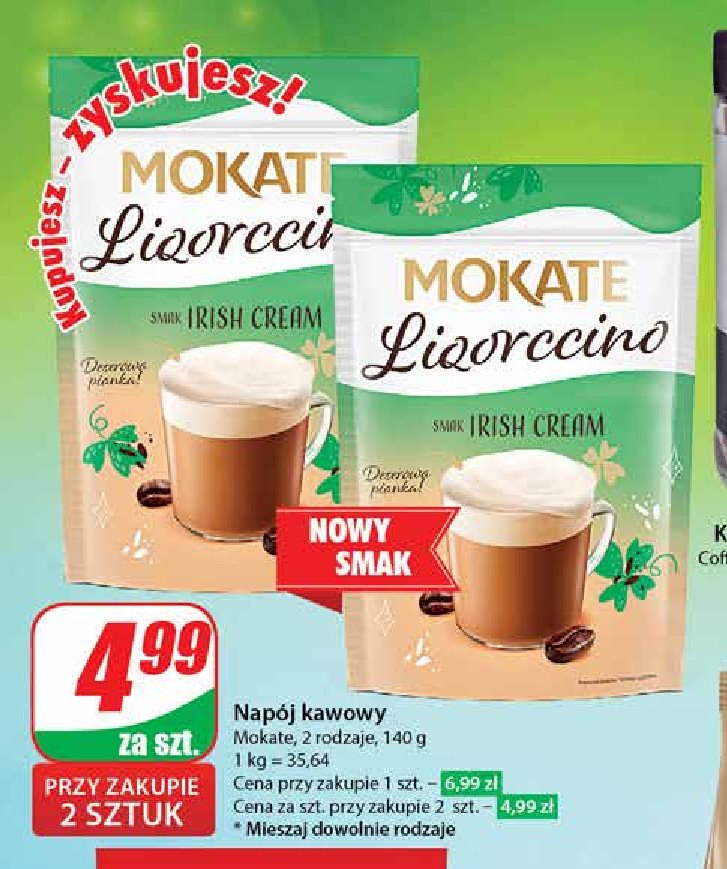 Napój kawowy irish cream Mokate promocja