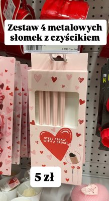 Zestaw 4 metalowych słomek z czyścikiem promocja w Dealz