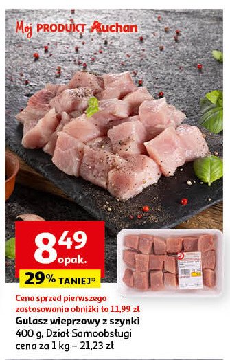 Gulasz wieprzowy z szynki Auchan r贸偶norodne (logo czerwone) promocja