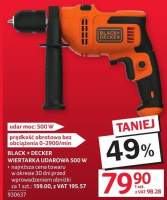 Wiertarka udarowa BLACK + DECKER 500 W promocja w Selgros