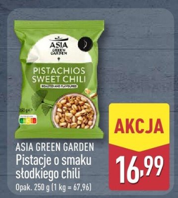 Pistacje o smaku słodkiego chili Asia Green Garden Opak. 250 g (1 kg = 67,96) promocja w Aldi