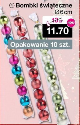 Bombki świąteczne Ø6cm opakowanie 10 szt. promocja w Woolworth