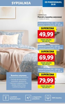 Komplet po艣cieli z bawe艂ny satynowej 220 x 200 cm + 2 x 70 x 80 cm LIVARNO HOME promocja