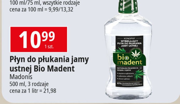 Płyn do płukania jamy ustnej konopny Bio madent promocja w Leclerc