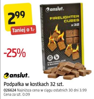 Podpałka w kostkach Anslut 32 szt. promocja w Jula
