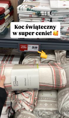 Koc świąteczny 180x220 cm promocja w Lidl