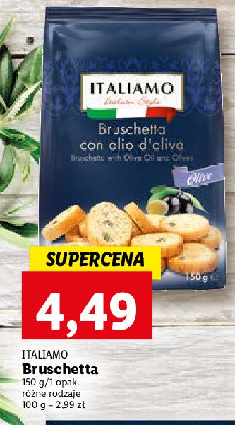 Bruschetta con olio d'oliva Italiamo promocja