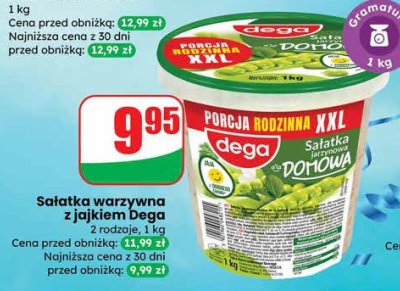 Sałatka warzywna z jajkiem Dega promocja w Dino