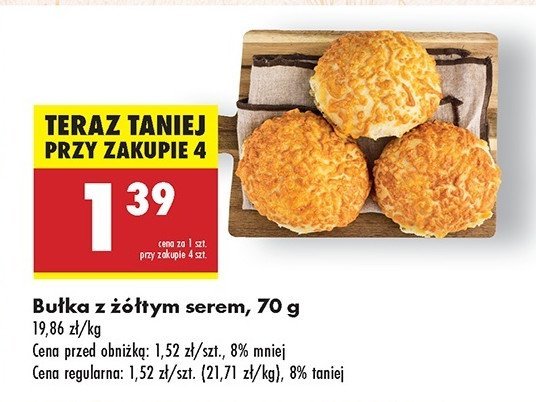 Bułka z żółtym serem promocja w Biedronka