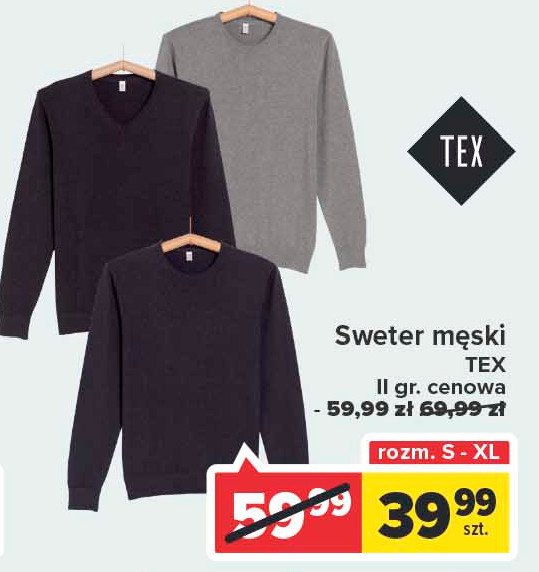 Sweter męski ii gr. s-xl Tex promocja
