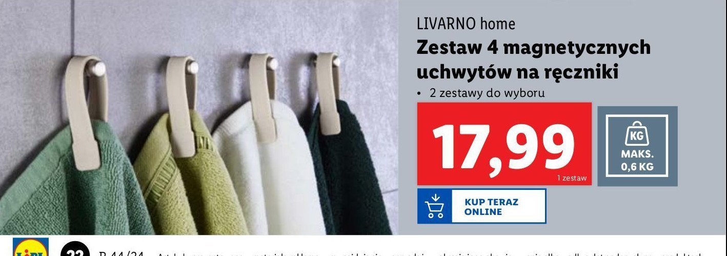 Uchwyt magnetyczny na ręcznik LIVARNO HOME promocja