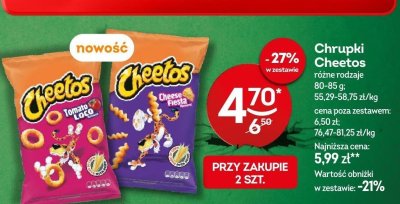 Chrupki Cheetos różne rodzaje promocja w Żabka
