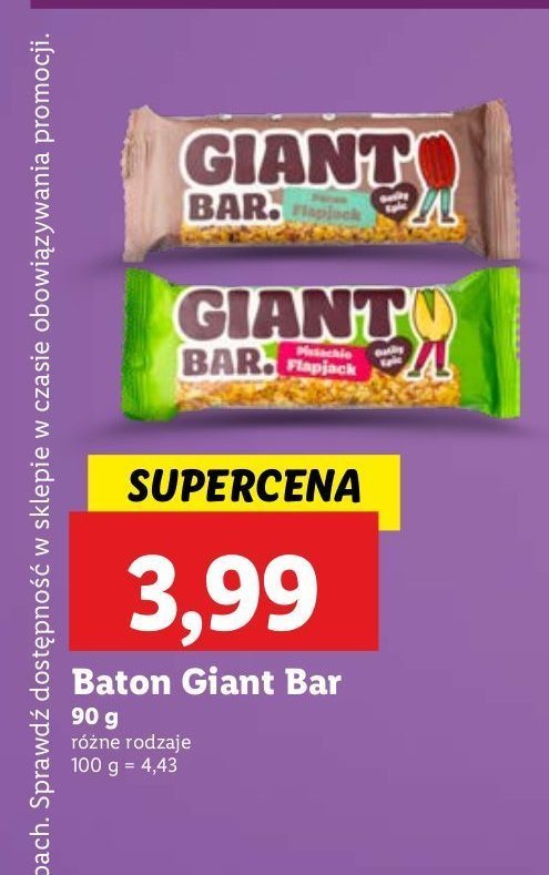 Baton z pistacjami Giant bar flapjack promocja