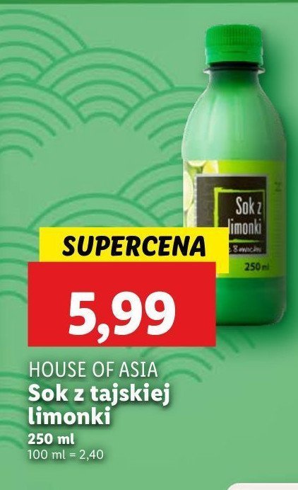 Sok z limonki House of asia promocja w Lidl