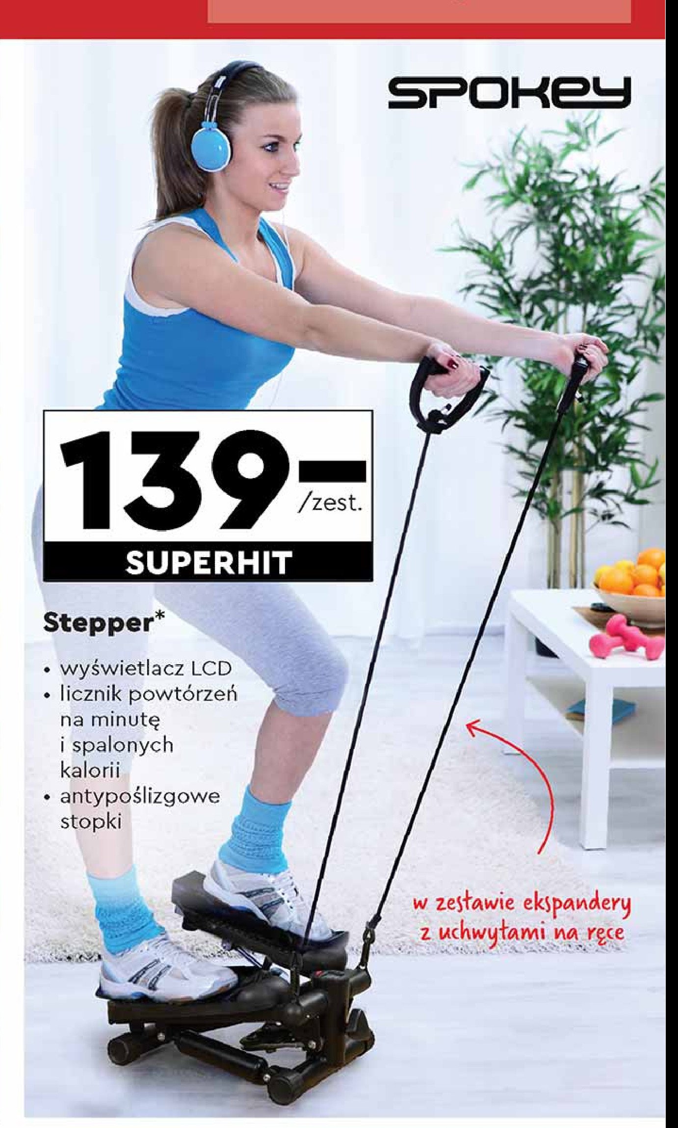 Stepper z wyświetlaczem led Spokey promocja w Biedronka