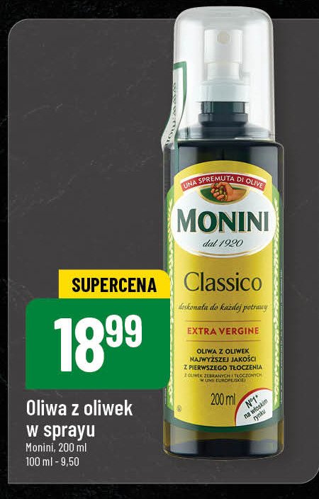 Oliwa z oliwek extra virgine spray Monini classico promocja w POLOmarket