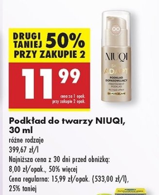 Podkład do twarzy skin adapt 00 Niuqi promocja