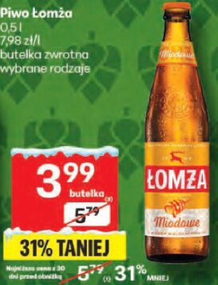 Piwo Łomża promocja w Delikatesy Centrum